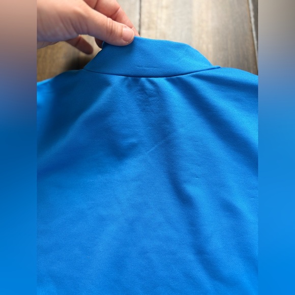 Junior size XL Champion Blue Mock Neck Long Sleeve Shirt Athletic Top - Picture 10 of 10